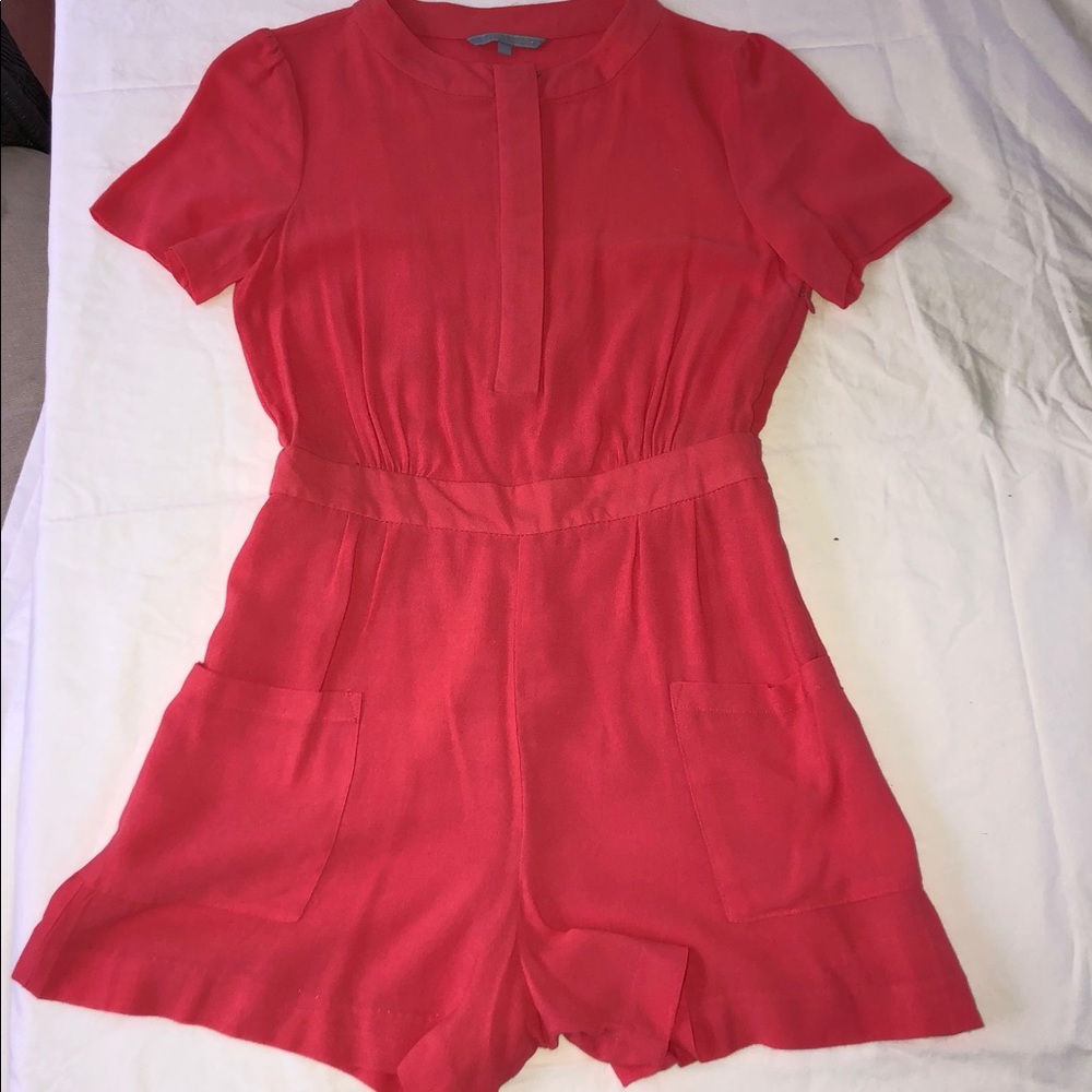 Women’s Red Short-Sleeve Romper - Unbranded